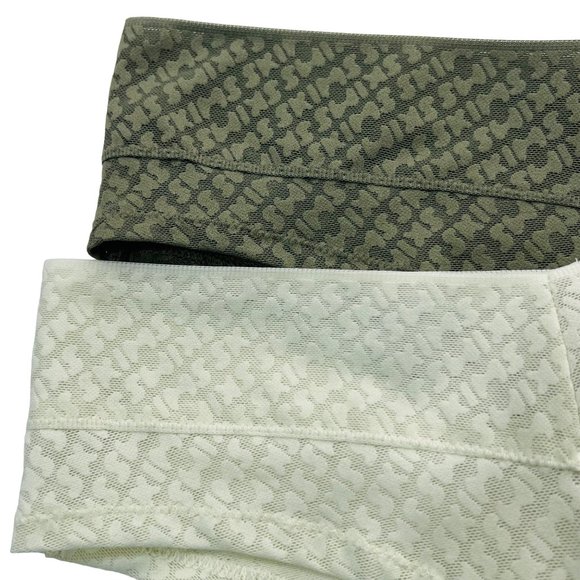 SKIMS Logo Mesh Boy Short Lot of 2 Bone Olive Womens XS - Picture 8 of 12